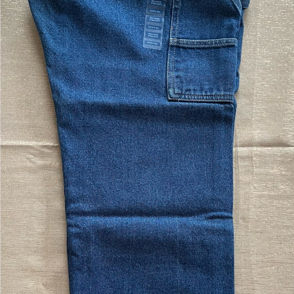 Blue Relaxed Jeans with Cargo Pocket